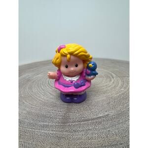 Fisher-Price Little People Sarah Lynn Girl in Pink Dress Bird Toy Easter 2002